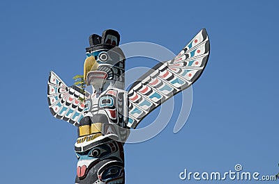 Stanley Park Totem Pole, Stanley Park, Vancouver, Canada Stock Photo